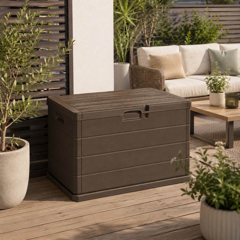 image 1 of 200L Large Lockable Outdoor Garden Storage Box Heavy Duty Patio Cushion Chest
