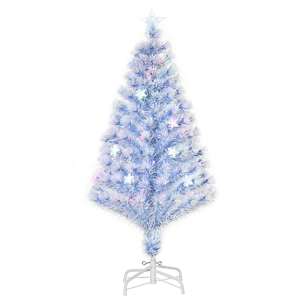 image 1 of HOMCOM Artificial Fibre Optic Christmas Tree Seasonal Decoration w/ 16 LED