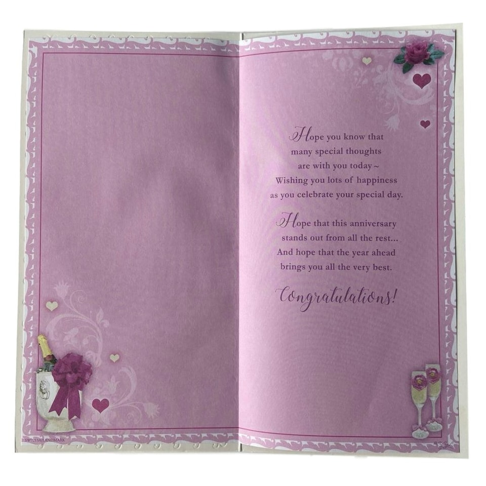 image 1 of With Love On Your 1st Anniversary Soft Whispers Card