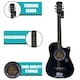 image 3 of CLASSIC 6 STRING 4/4 SIZE 38" ACOUSTIC GUITAR PACK BOYS GIRLS MUSIC GUITAR, BLACK