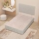 image 2 of Texas Divan Bed Base with 30 Inch Headboard Plush Velvet | Silver | Silver