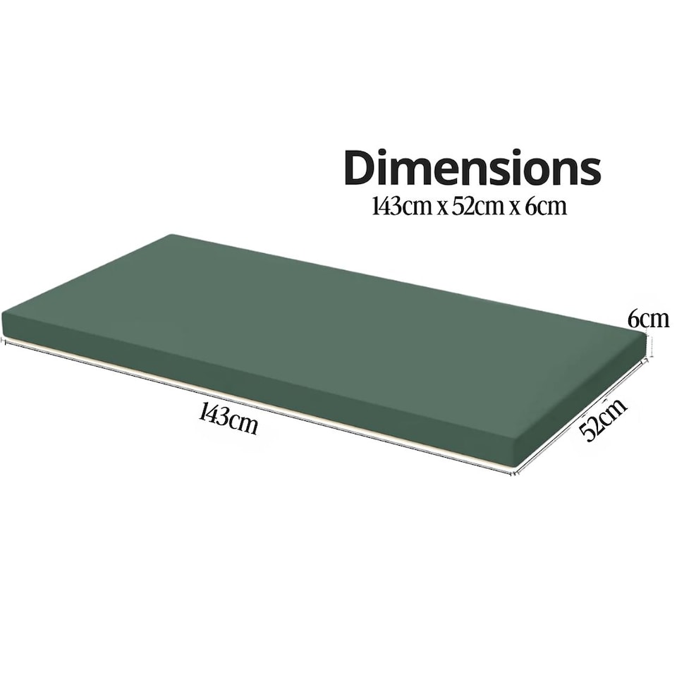 image 1 of Waterproof Garden Bench Cushion 3 Seater | Indoor & Outdoor Bench Seat Pad | Bottle Green