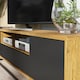 image 4 of TV Unit Sideboard Cabinet Storage Cabinet Oak Black Matt Media Console Stand 200cm