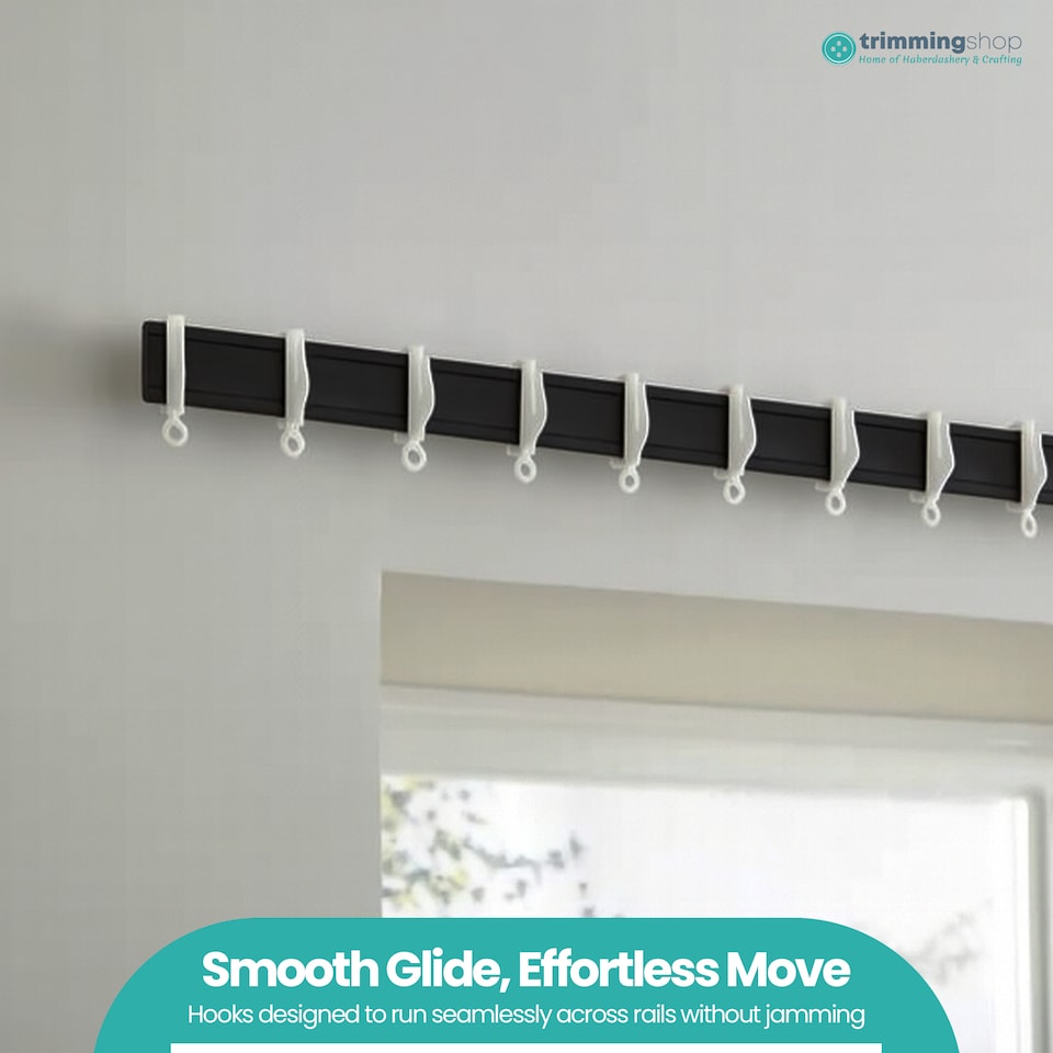 image 1 of Plastic Curtain Hook, Strong & Durable White Curtain Hooks - 50pcs