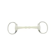 Lorina Flexi Mullen Mouth Eggbutt Snaffle - Silver/White - 5in