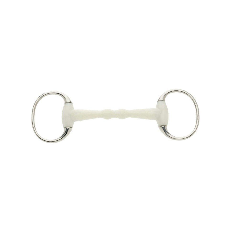 Lorina Flexi Mullen Mouth Eggbutt Snaffle - Silver/White - 5in