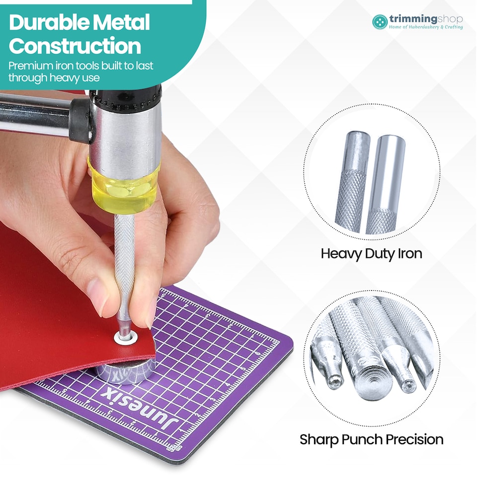 image 1 of 13pcs Leather Craft Accessories Tool Kit Hole Punch & Rivet Setter Set