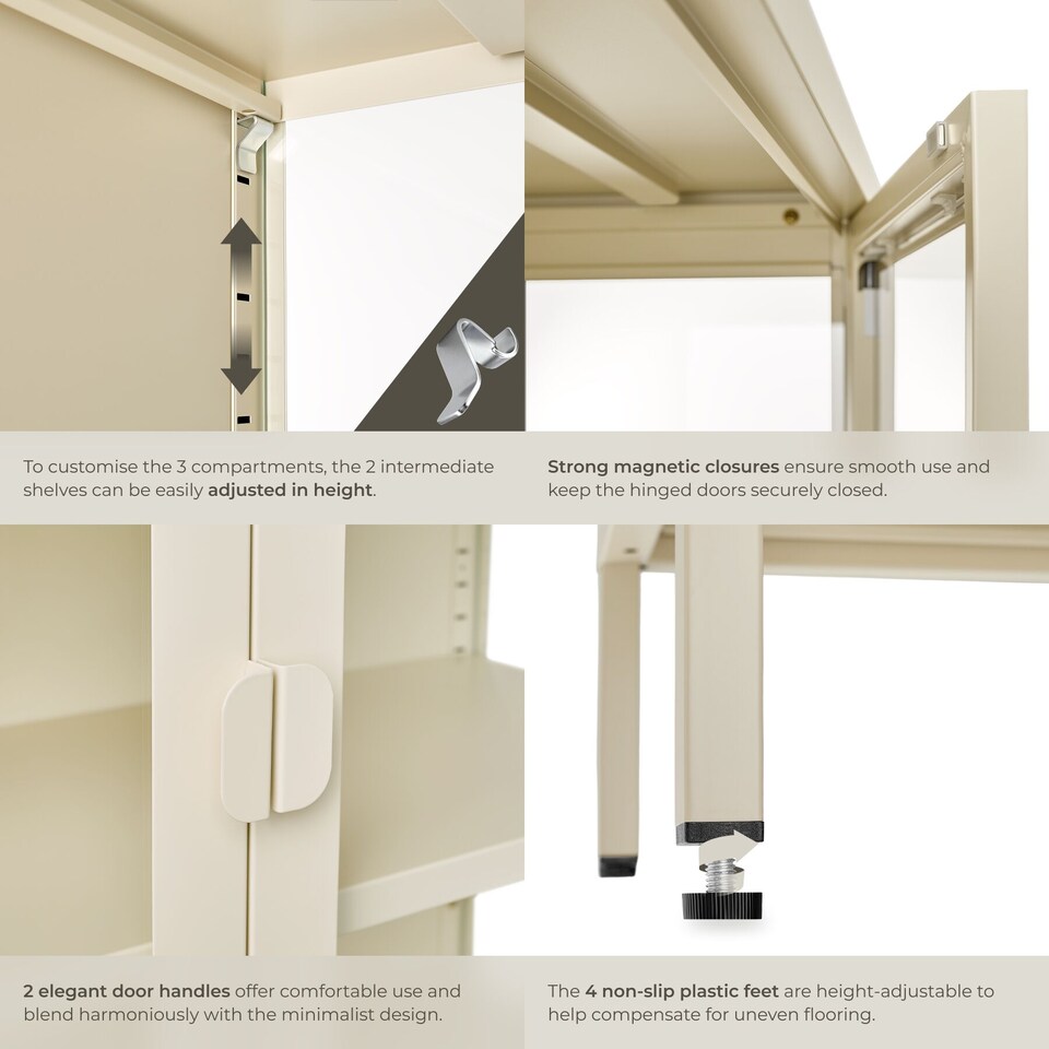 image 1 of metal display case | Cream | cream | 80 x 37 x 90.5 cm | 1