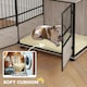 image 4 of PawHut 80cm Dog Crate Furniture Dog Cage End Table Indoor w/ Doors, Cushion