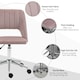 image 6 of Vinsetto Mid-Back Swivel Home Office Chair Scallop Computer Chair Pink