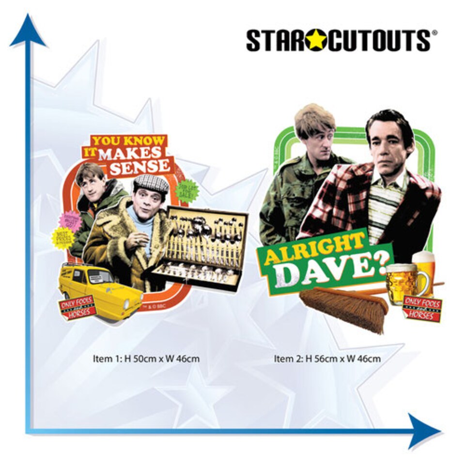 image 1 of You Know It Makes Sense and Alright Dave Only Fools and Horses Wall Art Cardboard Cutouts - Pack of 2