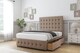 image 4 of Sloomy Berlin Mink Plush Divan Bed Base 2 Drawers Left Side With 54 Inch Floor Standing Headboard & 12 Inch Matching Footboard | Brown | Mink | King | 1