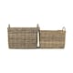 image 3 of Set of 2 Rectangular Grey Rattan Hallway Log Basket