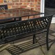 image 5 of Outdoor 4 Person Rectangular Glass Top Garden Dining Table and 2 Benches Set