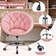 image 4 of Yaheetech Tufted Leisure Office Chair  Adjustable Height Pink