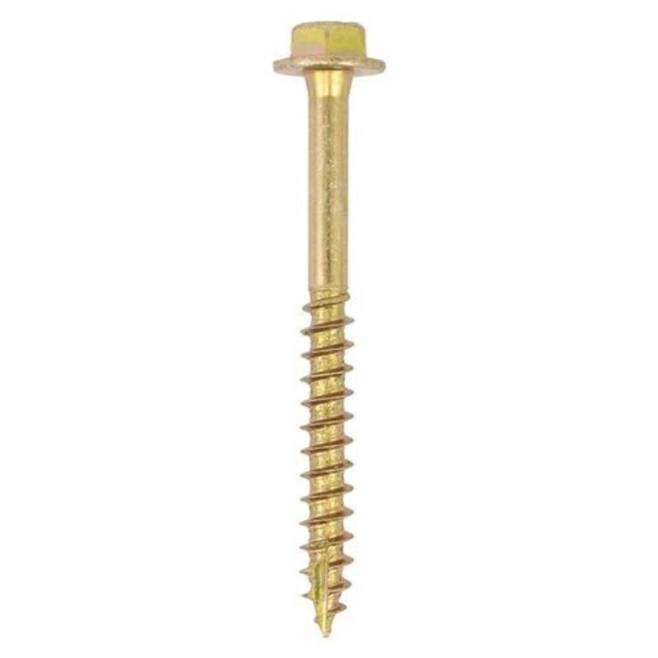 image 1 of Timco - Advanced Coach Screws - Hex Flange - Yellow (Size 10.0 x 50 - 50 Pieces)