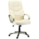 image 1 of HOMCOM Executive Office Chair Faux Leather Computer Chair w/ Wheel White