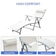 image 4 of Outsunny Sun Lounger Recliner Foldable 7 Levels Texteline Cream White