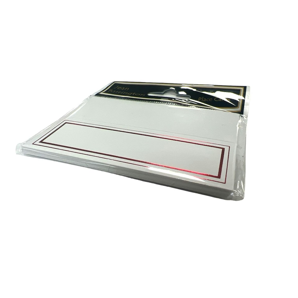 image 1 of Pack of 12 Place Cards - White with Red Border