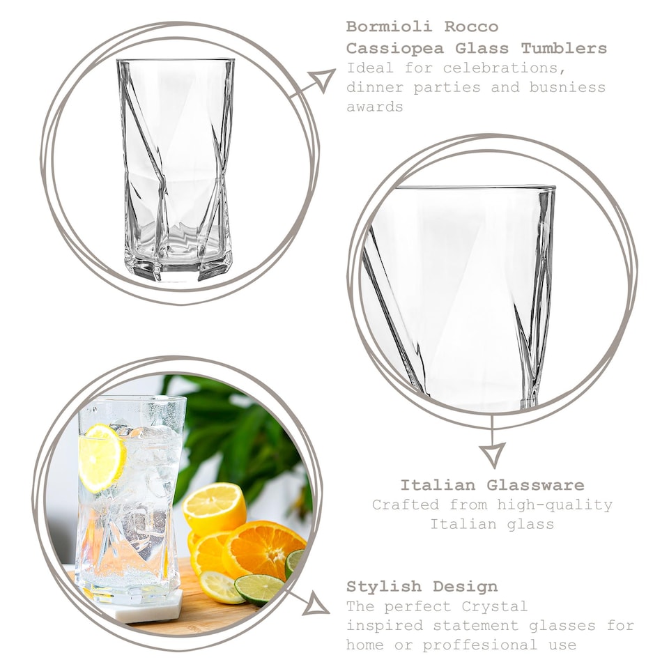 image 1 of Bormioli Rocco Cassiopea Highball Glasses - 480ml - Clear - Pack of 6 | Clear | Clear