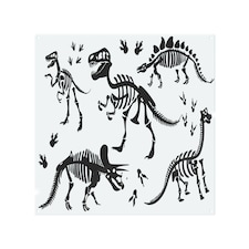 Stylish Dinosaur Silhouettes Designer Splash Back | White