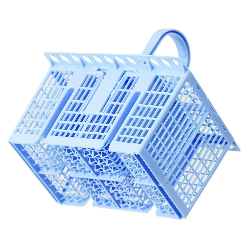 image 1 of SPARES2GO Cutlery Basket for Indesit Dishwasher (Blue, 220 x 208 x 160mm)