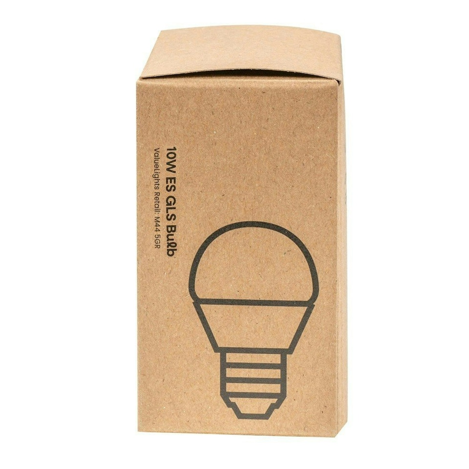 image 1 of ValueLights 10 Pack E27 White Plastic GLS LED 10W Warm White 3000K 800lm Light Bulb