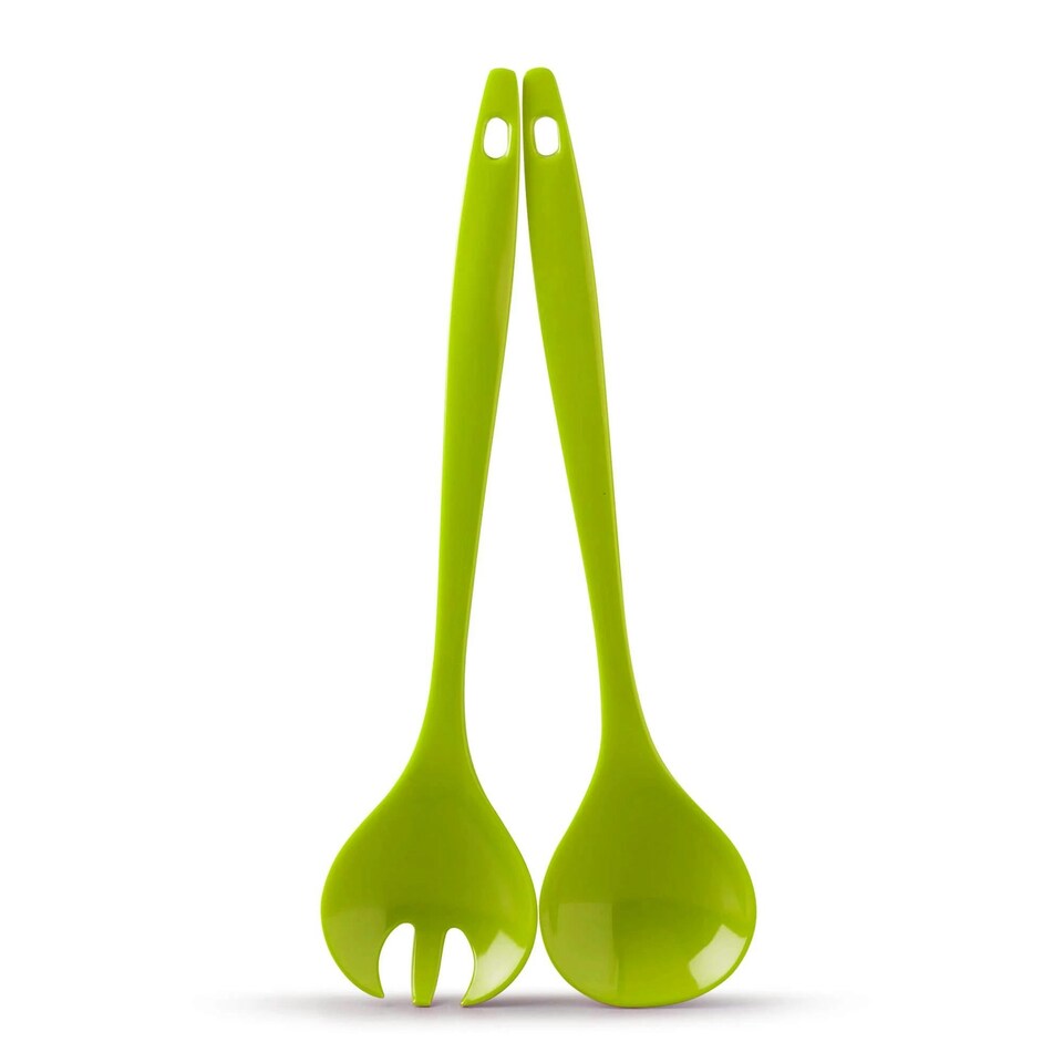 image 1 of Zeal Melamine 2-Piece Salad Servers Set Green | Lime Green