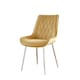 image 1 of Furniturebox 2x Pesaro Mustard Velvet Silver Leg Luxury Dining Chairs
