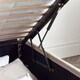 image 5 of 4ft6 Double Velvet Natural ottoman fabric upholstered buttoned storage gas lift up bed frame. Front lift up underbed storeage bed frame