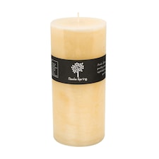 Nicola Spring Round Vanilla Pillar Candle - 140 Hours - Cream | Cream | Beige