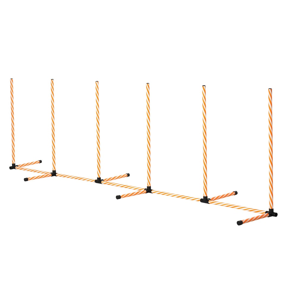 image 1 of PawHut Dog Agility Weave Poles Training Obstacle Course Set with Whistle