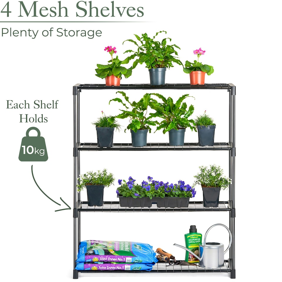 image 1 of 4 Tier Greenhouse Staging