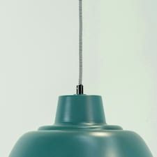 ValueLights Morris Teal Metal Drop Hanging Pendant Ceiling Light with LED Bulb | Blue