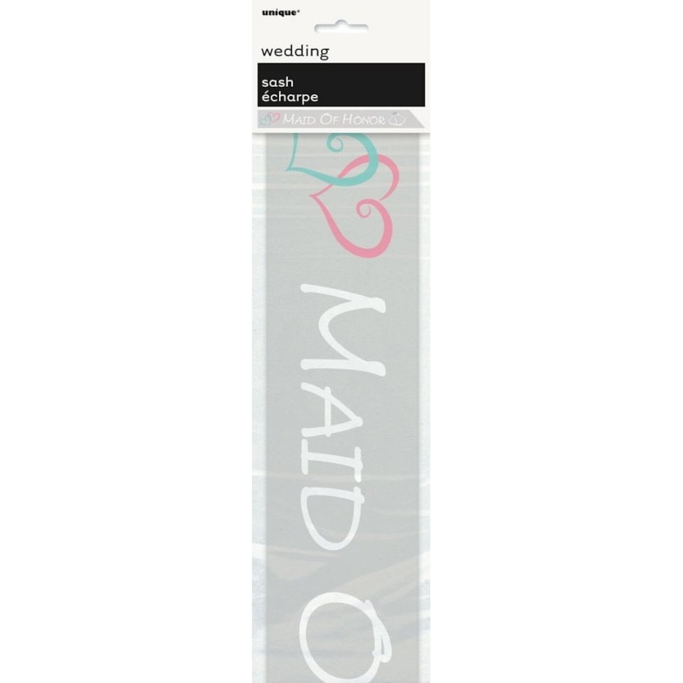 image 1 of Unique Party Maid Of Honor Party Sash - Silver/White - One Size