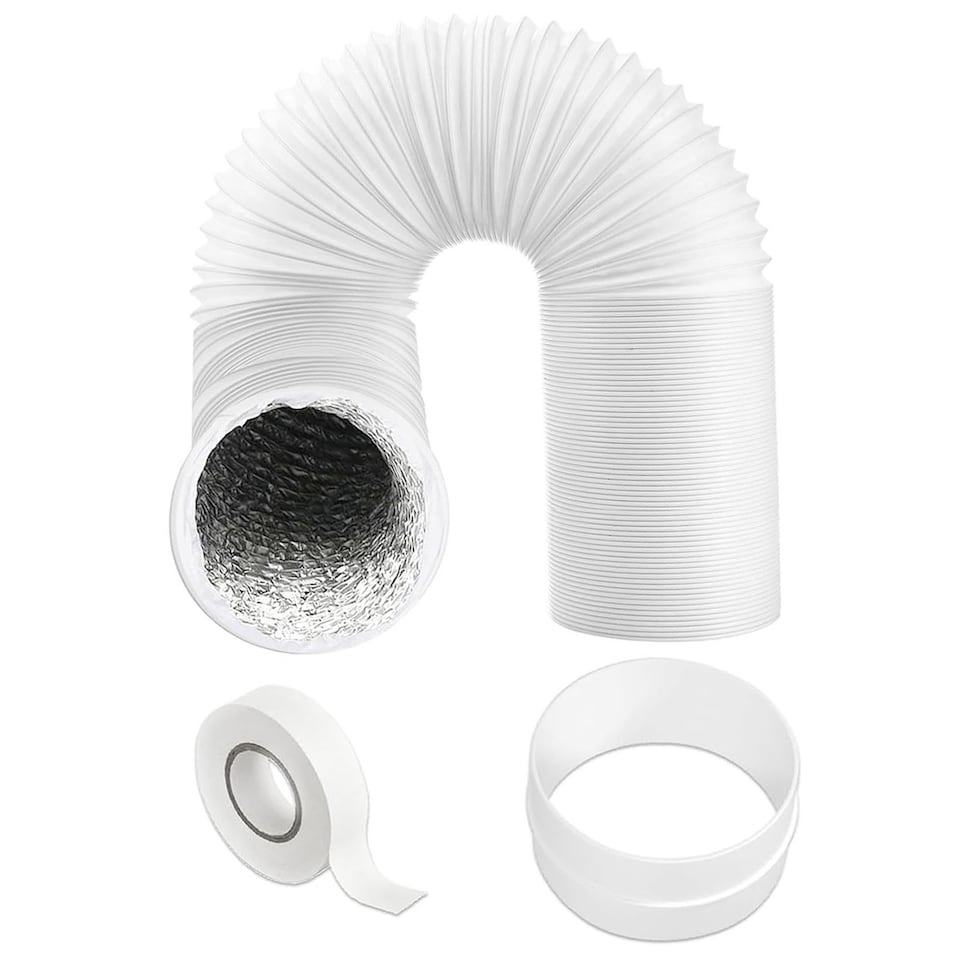 image 1 of SPARES2GO Vent Hose Extension Kit for DeLonghi Portable Air Conditioners Aluminium Insulated AC Pipe Duct (6m, 5" / 125mm)