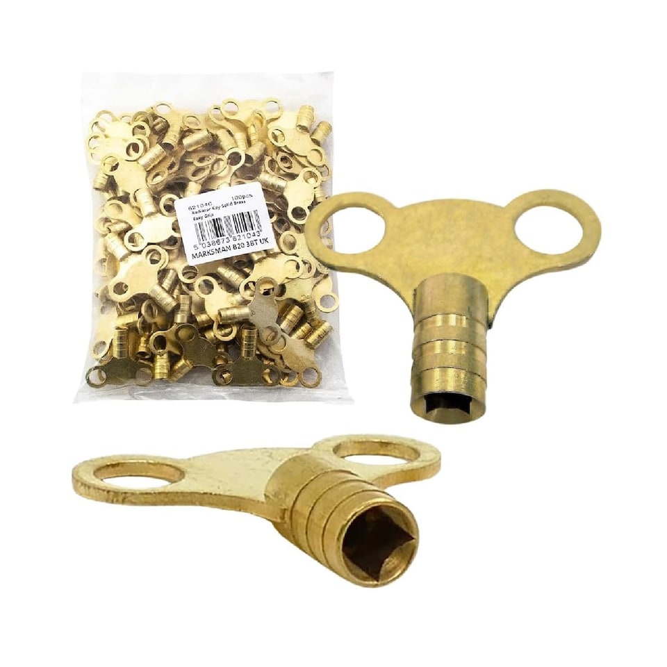 image 1 of 100pc Solid Brass Radiator Bleeding Keys For Bleed Venting Air Valve