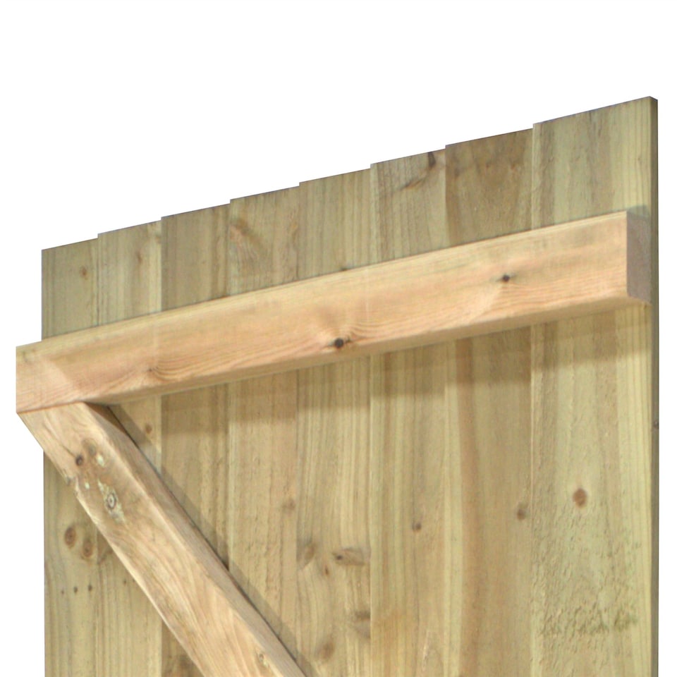image 1 of Flat Top Wooden Garden Gate 6ft x 2.5ft Feather Edge Semi-Braced Treated Door