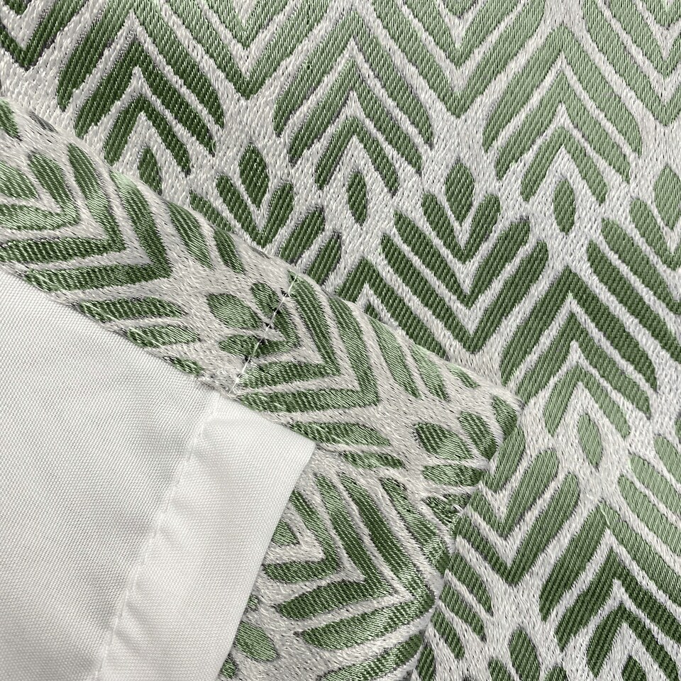 image 1 of Aspen Green Geometric Leaf Pattern Curtains 90 x 72 inch (229 x 183 cm) Room Darkening Eyelet Thermal Noise Reducing Curtains for Bedroom and Living Room