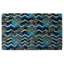 Embroidery colorful simplified ethnic skull Blue pattern (Kitchen Towel)
