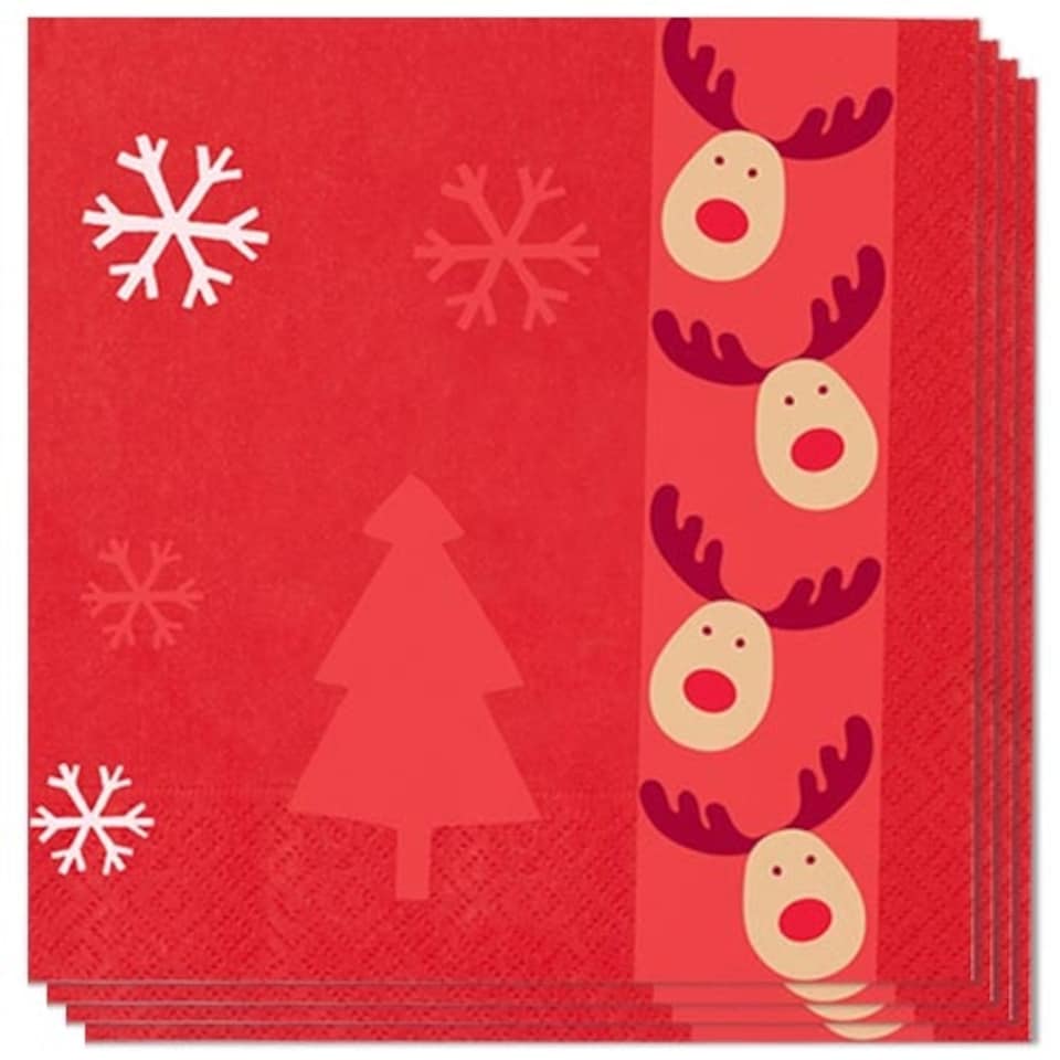 Christmas Rocking Rudolph Luncheon Napkins 33cm 3Ply - Pack of 16