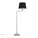 image 4 of ValueLights Sinatra Brushed Silver Floor Lamp with Medium Black Tapered Shade