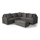 image 8 of Havana 5 Seat Rattan Corner Sofa Set with Drinks Cooler Coffee Table Grey | Grey