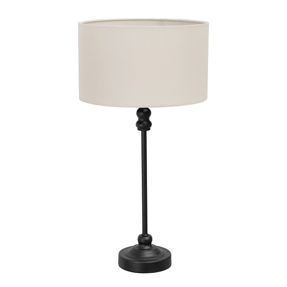 image 1 of ValueLights Maggie Black Candlestick Table Lamp White Shade | Black