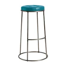 Ducat 75 - Clear Lacquered Metal Frame - Vintage Teal Seat. Green | Teal