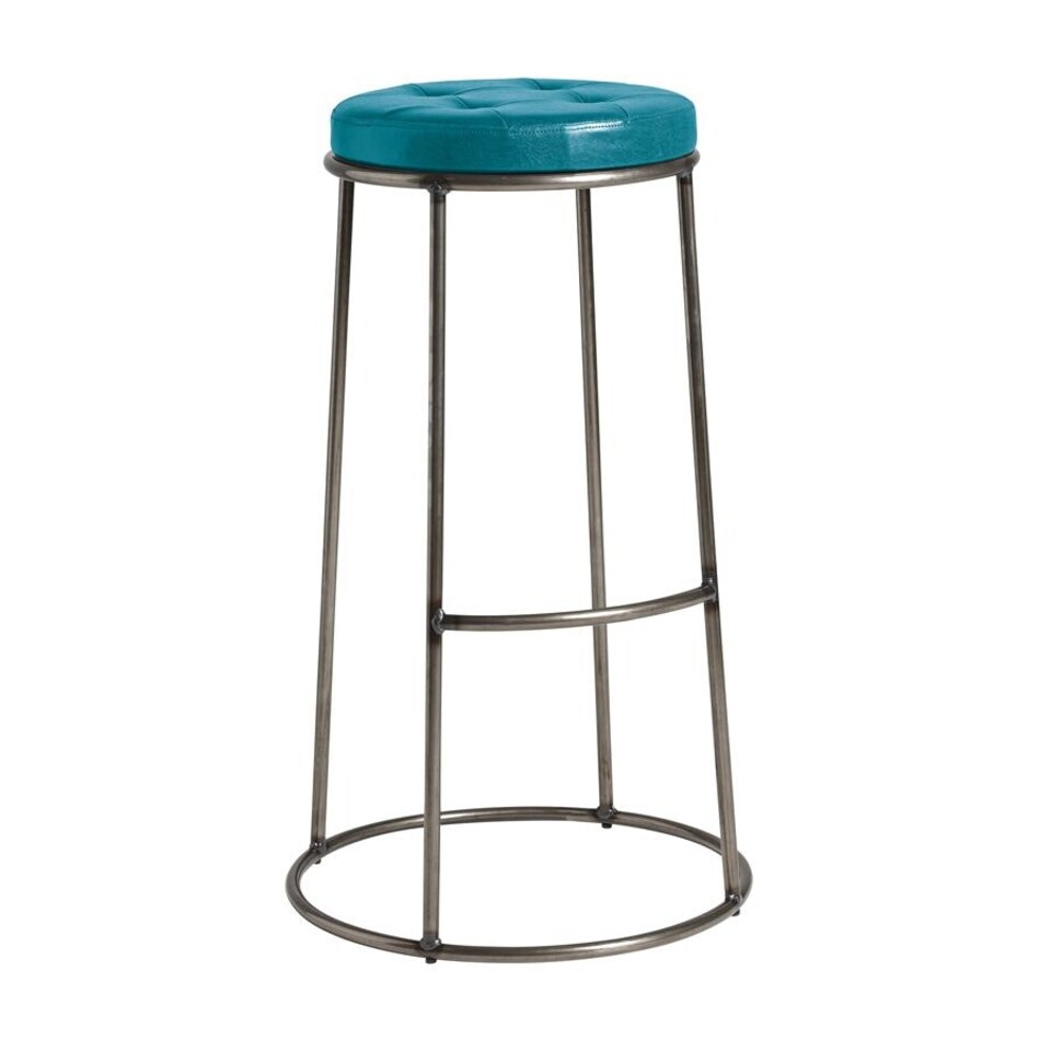 Ducat 75 - Clear Lacquered Metal Frame - Vintage Teal Seat. Green | Teal