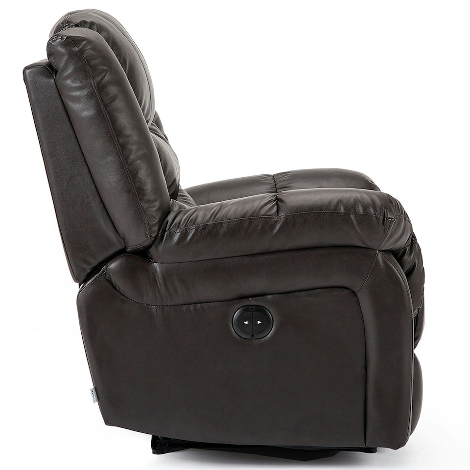 image 1 of Seattle Electric Automatic Recliner Home Lounge Bonded Leather Chair (Brown)