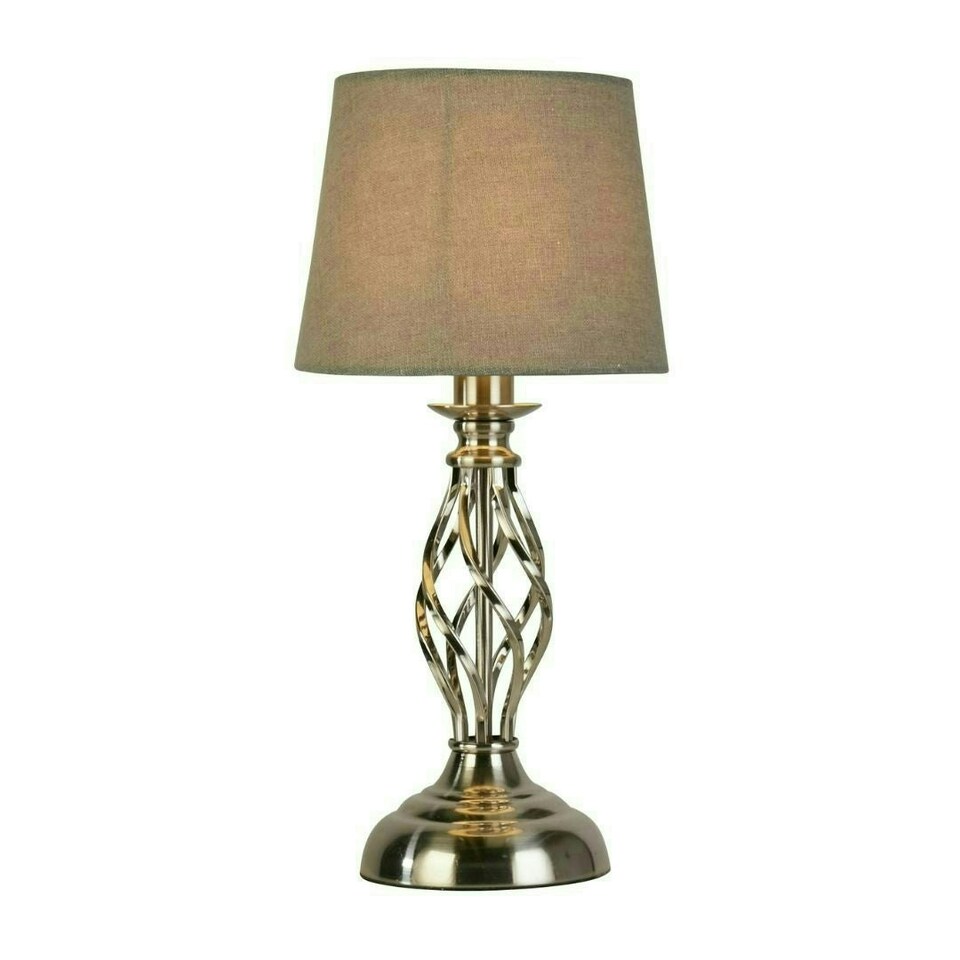 image 1 of Manor Chrome Table Lamp with Grey Shade Chrome