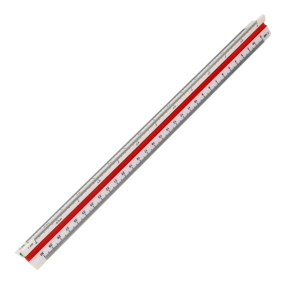 image 1 of 30cm Plastic Triangular Scale Ruler