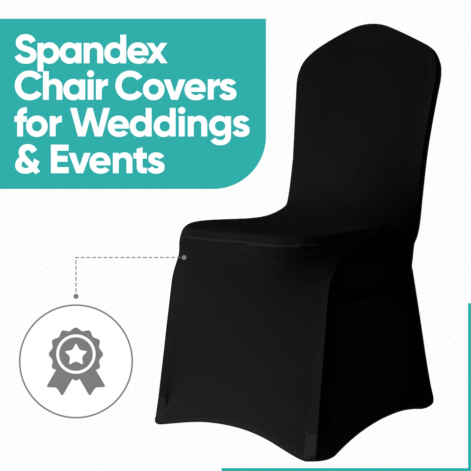 image 1 of Chair Cover Spandex Polyester Stretch, Flat Dining Slipcovers - 10pcs